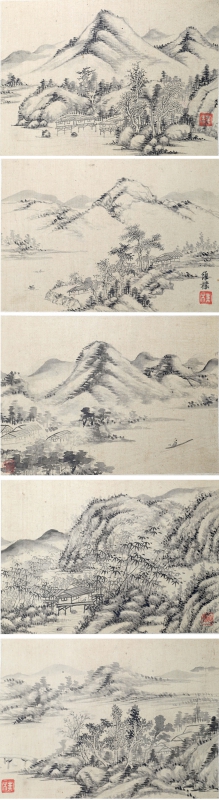 山水五开册页(1)